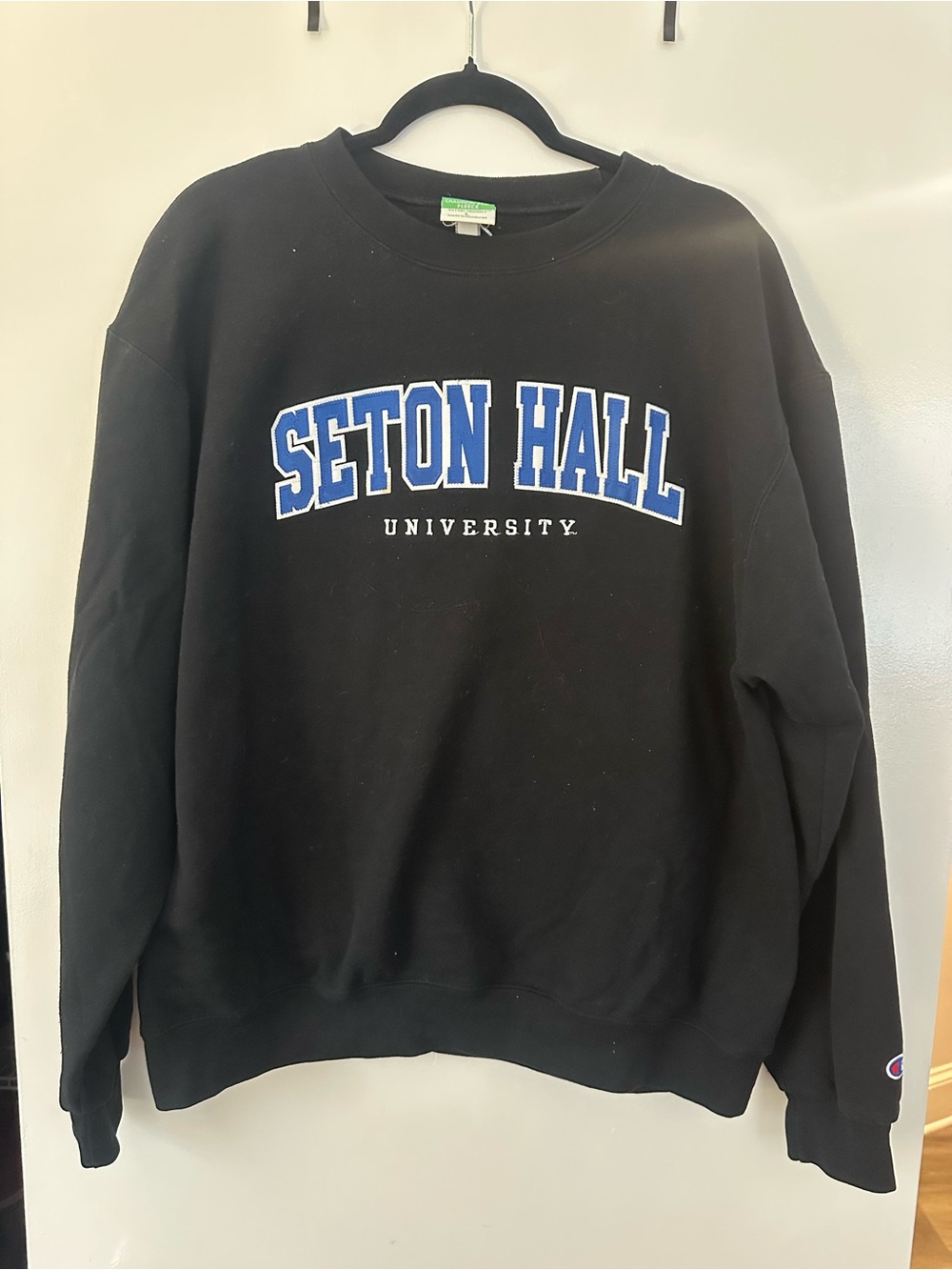 Champion Black Seton Hall University Logo Crewneck Sweatshirt